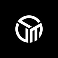 création de logo de lettre lum sur fond noir. concept de logo de lettre initiales créatives lum. conception de lettre lum. vecteur