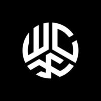 création de logo de lettre wcx sur fond noir. concept de logo de lettre initiales créatives wcx. conception de lettre wcx vecteur