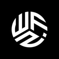 création de logo de lettre wfz sur fond noir. concept de logo de lettre initiales créatives wfz. conception de lettre wfz. vecteur