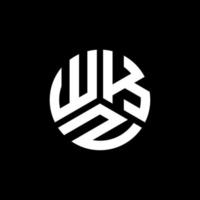 création de logo de lettre wkz sur fond noir. concept de logo de lettre initiales créatives wkz. conception de lettre wkz. vecteur