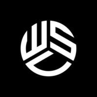 création de logo de lettre wsu sur fond noir. concept de logo de lettre initiales créatives wsu. conception de lettre wsu. vecteur
