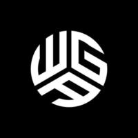 création de logo de lettre wga sur fond noir. concept de logo de lettre initiales créatives wga. conception de lettre wga. vecteur