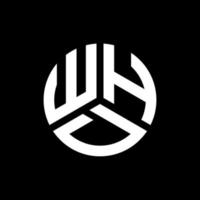 création de logo de lettre whd sur fond noir. concept de logo de lettre initiales créatives whd. conception de lettre whd. vecteur