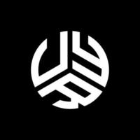 création de logo de lettre uyr sur fond noir. concept de logo de lettre initiales créatives uyr. conception de lettre uyr. vecteur