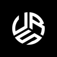 création de logo de lettre urs sur fond noir. concept de logo de lettre initiales créatives urs. conception de votre lettre. vecteur
