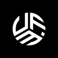 création de logo de lettre ufm sur fond noir. concept de logo de lettre initiales créatives ufm. conception de lettre ufm. vecteur