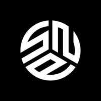 création de logo de lettre snp sur fond noir. concept de logo de lettre initiales créatives snp. conception de lettre snp. vecteur