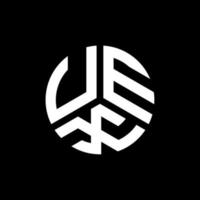 création de logo de lettre uex sur fond noir. concept de logo de lettre initiales créatives uex. conception de lettre uex. vecteur
