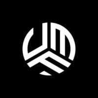 création de logo de lettre umf sur fond noir. concept de logo de lettre initiales créatives umf. conception de lettre umf. vecteur
