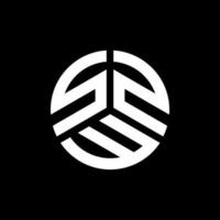 création de logo de lettre szw sur fond noir. concept de logo de lettre initiales créatives szw. conception de lettre szw. vecteur