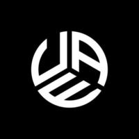 création de logo de lettre uae sur fond noir. concept de logo de lettre initiales créatives des eau. conception de lettre des eau. vecteur