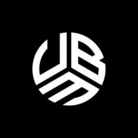 création de logo de lettre ubm sur fond noir. concept de logo de lettre initiales créatives ubm. conception de lettre ubm. vecteur