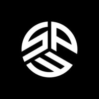 création de logo de lettre spw sur fond noir. concept de logo de lettre initiales créatives spw. conception de lettre spw. vecteur