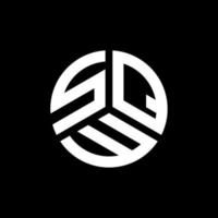 création de logo de lettre sqw sur fond noir. concept de logo de lettre initiales créatives sqw. conception de lettre sqw. vecteur