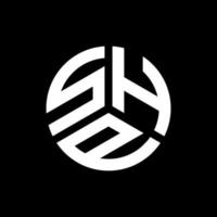 création de logo de lettre shp sur fond noir. concept de logo de lettre initiales créatives shp. conception de lettre shp. vecteur