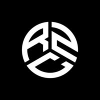 création de logo de lettre rzc sur fond noir. concept de logo de lettre initiales créatives rzc. conception de lettre rzc. vecteur