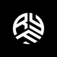 création de logo de lettre ryf sur fond noir. concept de logo de lettre initiales créatives ryf. conception de lettre ryf. vecteur