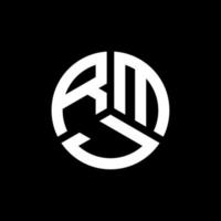 création de logo de lettre rmh sur fond noir. concept de logo de lettre initiales créatives rmh. conception de lettre rmh. vecteur