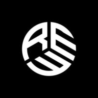 création de logo de lettre rew sur fond noir. concept de logo de lettre initiales créatives rew. conception de lettre rew. vecteur