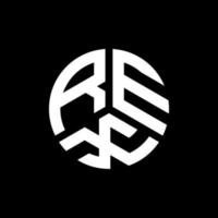création de logo de lettre rex sur fond noir. concept de logo de lettre initiales créatives rex. conception de lettre rex. vecteur