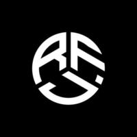 création de logo de lettre rfj sur fond noir. concept de logo de lettre initiales créatives rfj. conception de lettre rfj. vecteur
