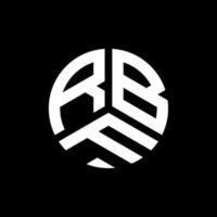 création de logo de lettre rbf sur fond noir. concept de logo de lettre initiales créatives rbf. conception de lettre rbf. vecteur