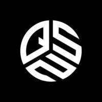 création de logo de lettre qsn sur fond noir. concept de logo de lettre initiales créatives qsn. conception de lettre qsn. vecteur