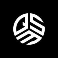 création de logo de lettre qsm sur fond noir. concept de logo de lettre initiales créatives qsm. conception de lettre qsm. vecteur