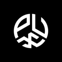 création de logo de lettre pux sur fond noir. concept de logo de lettre initiales créatives pux. conception de lettre pux. vecteur
