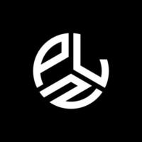 création de logo de lettre plz sur fond noir. concept de logo de lettre initiales créatives plz. conception de lettre plz. vecteur