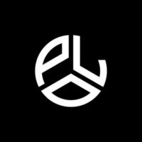 création de logo de lettre plo sur fond noir. concept de logo de lettre initiales créatives plo. conception de lettre plo. vecteur