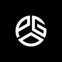création de logo de lettre pgo sur fond noir. concept de logo de lettre initiales créatives pgo. conception de lettre pgo. vecteur