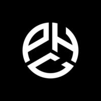 création de logo de lettre phc sur fond noir. concept de logo de lettre initiales créatives phc. conception de lettre phc. vecteur
