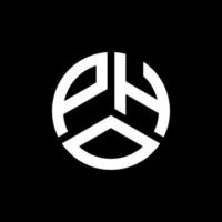 création de logo de lettre pho sur fond noir. concept de logo de lettre initiales créatives pho. conception de lettre pho. vecteur