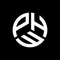 création de logo de lettre phw sur fond noir. concept de logo de lettre initiales créatives phw. conception de lettre phw. vecteur