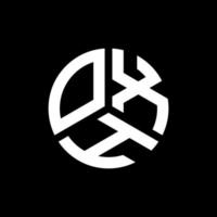 création de logo de lettre oxh sur fond noir. concept de logo de lettre initiales créatives oxh. conception de lettre oxh. vecteur