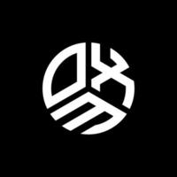 création de logo de lettre oxm sur fond noir. concept de logo de lettre initiales créatives oxm. conception de lettre oxm. vecteur
