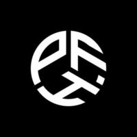création de logo de lettre pfh sur fond noir. concept de logo de lettre initiales créatives pfh. conception de lettre pfh. vecteur