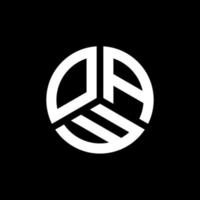 création de logo de lettre oaw sur fond noir. oaw concept de logo de lettre initiales créatives. oaw conception de lettre. vecteur