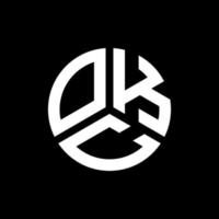 création de logo de lettre okc sur fond noir. concept de logo de lettre initiales créatives okc. conception de lettre okc. vecteur