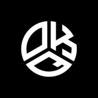 création de logo de lettre okq sur fond noir. concept de logo de lettre initiales créatives okq. conception de lettre okq. vecteur