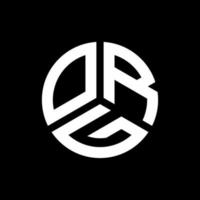 création de logo de lettre org sur fond noir. org concept de logo de lettre initiales créatives. conception de lettre d'organisation. vecteur