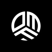 création de logo de lettre omf sur fond noir. concept de logo de lettre initiales créatives omf. conception de lettre omf. vecteur