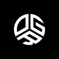 création de logo de lettre ogr sur fond noir. concept de logo de lettre initiales créatives ogr. conception de lettre ogr. vecteur