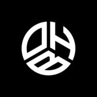 création de logo de lettre ohb sur fond noir. concept de logo de lettre initiales créatives ohb. conception de lettre ohb. vecteur