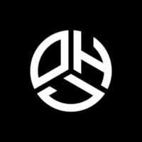 création de logo de lettre ohj sur fond noir. ohj concept de logo de lettre initiales créatives. conception de lettre ohj. vecteur