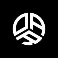 création de logo de lettre d'aviron sur fond noir. concept de logo de lettre initiales créatives oar. conception de lettre d'aviron. vecteur