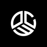 création de logo de lettre ocw sur fond noir. concept de logo de lettre initiales créatives ocw. conception de lettre ocw. vecteur