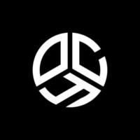 création de logo de lettre ocy sur fond noir. concept de logo de lettre initiales créatives ocy. conception de lettre ocy. vecteur
