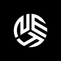 création de logo de lettre ney sur fond noir. concept de logo de lettre initiales créatives ney. conception de lettre ney. vecteur